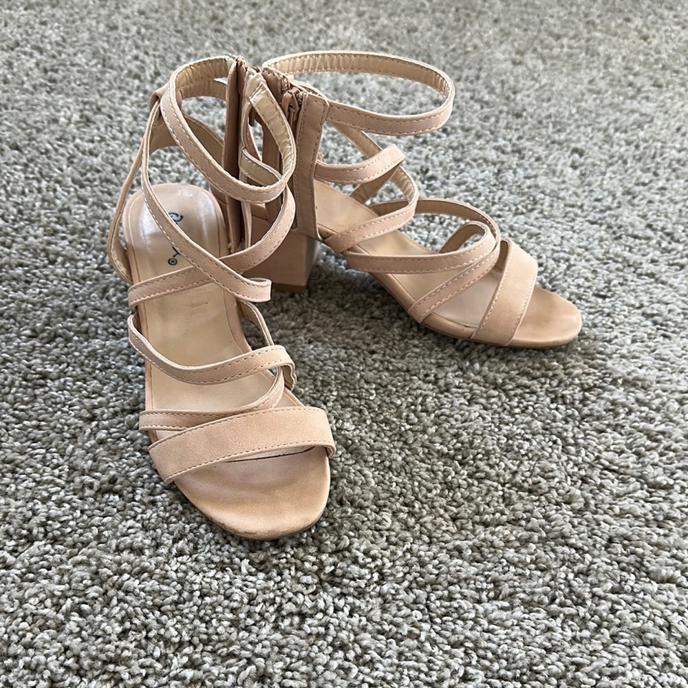 Elegant Nude Strappy Sandals
